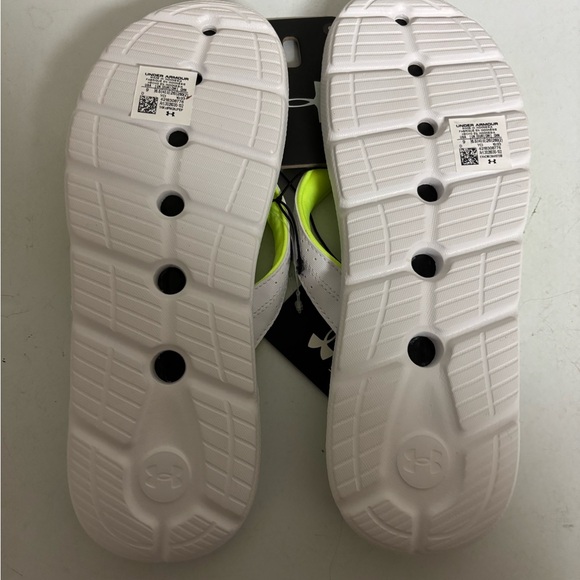 Under Armour Neon Lime Green and White Women's Flip Flops - Picture 2 of 3